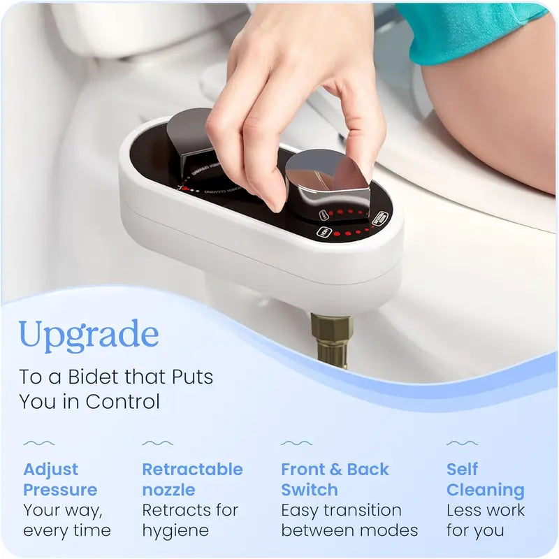 💧 Bidet Attachment: Dual Nozzle Self-Cleaning Toilet Sprayer